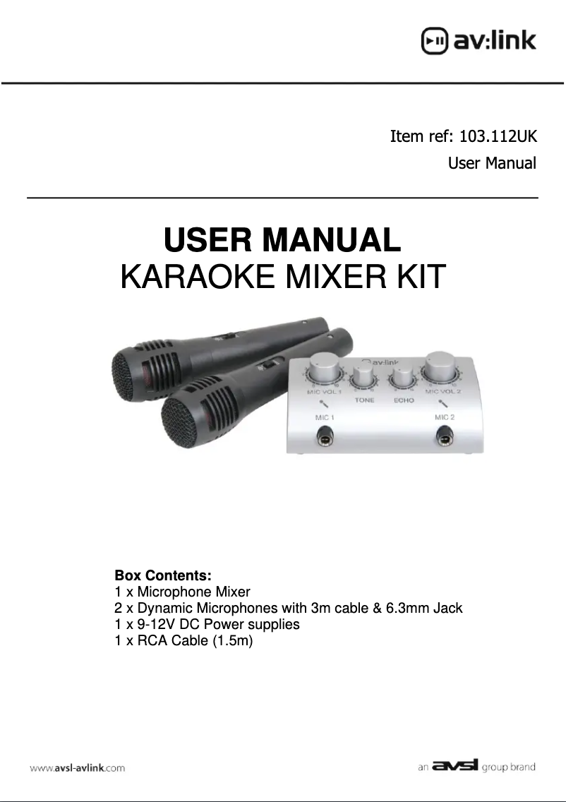 Imagen de la primera página del manual del dispositivo 103.112UK