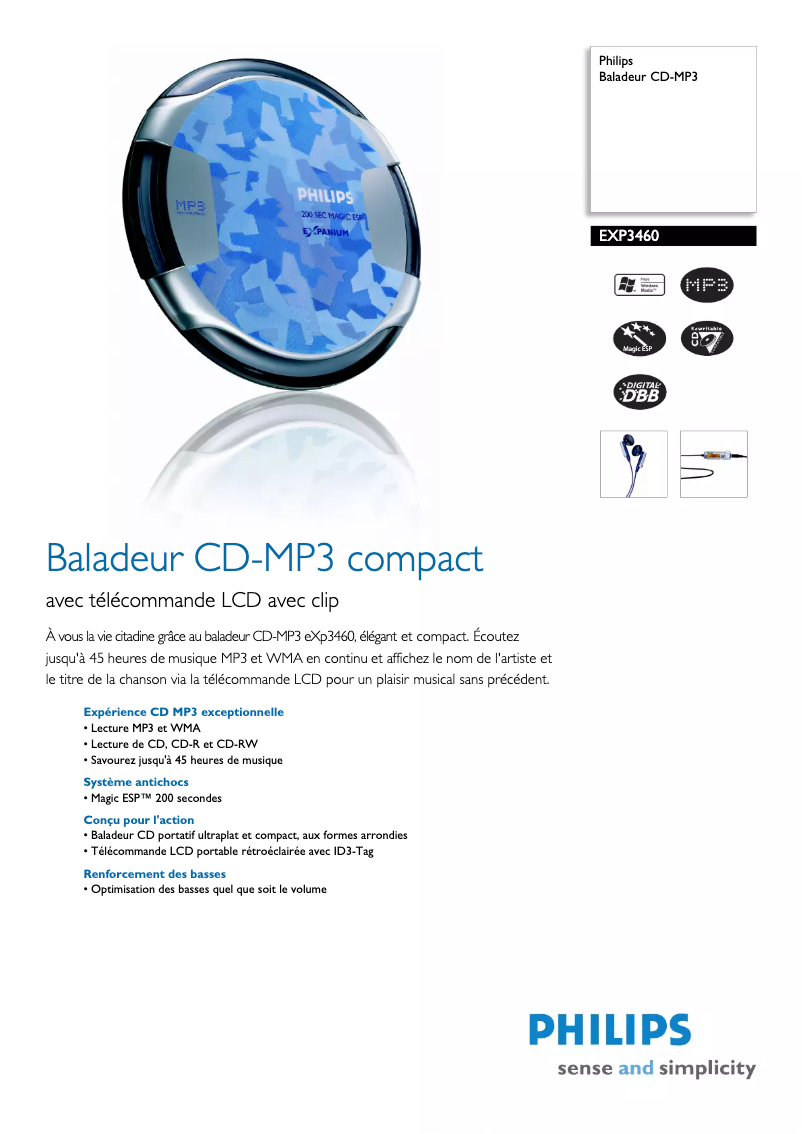 Página nº 1 - Ficha técnica Philips Expanium EXP3460