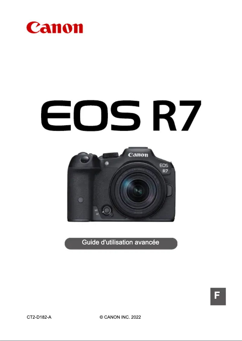 Imagen de la primera página del manual del dispositivo EOS R7