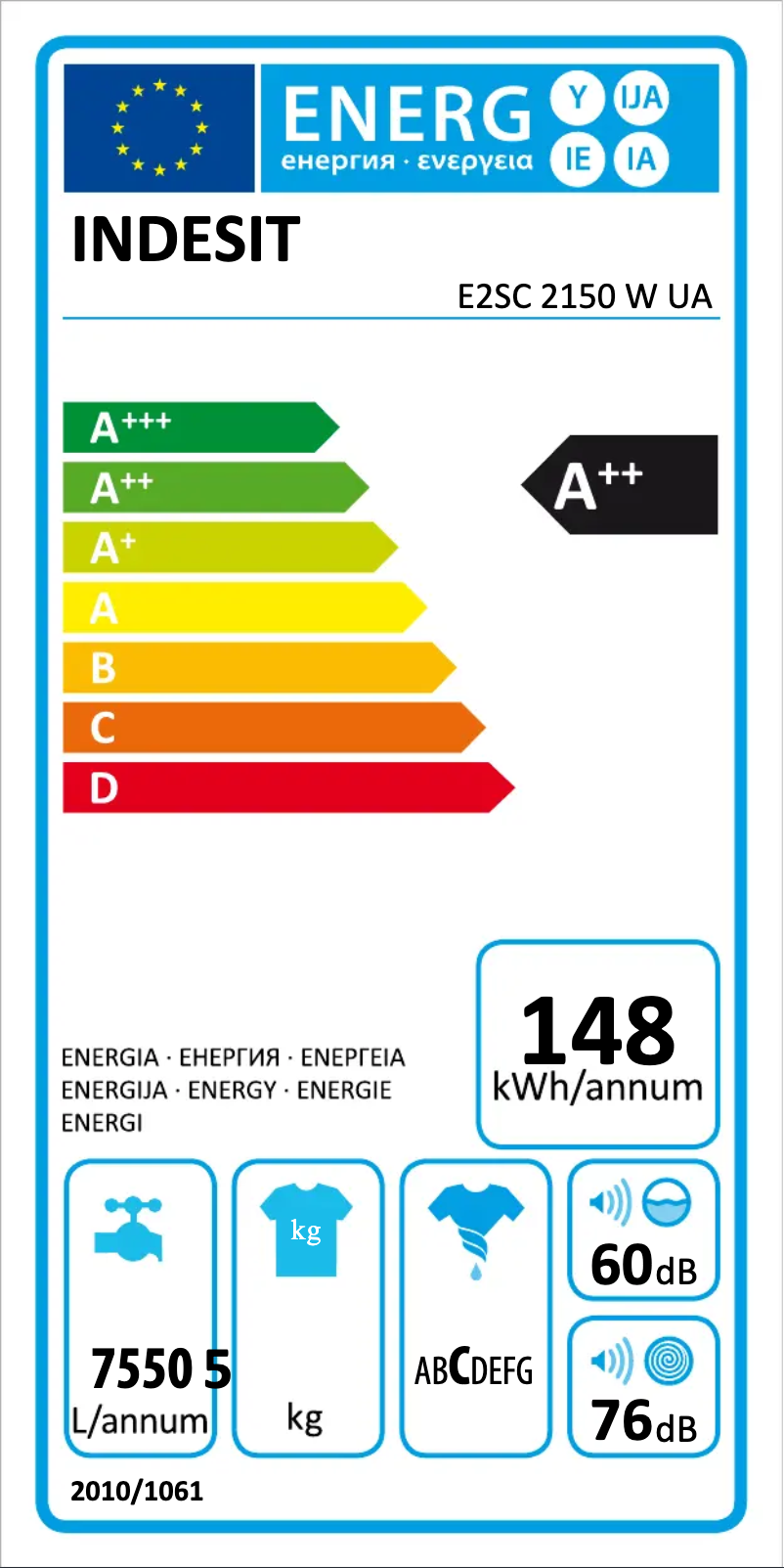 Página 1 del manual Manual de usuario Indesit E2SC 2150 W UA
