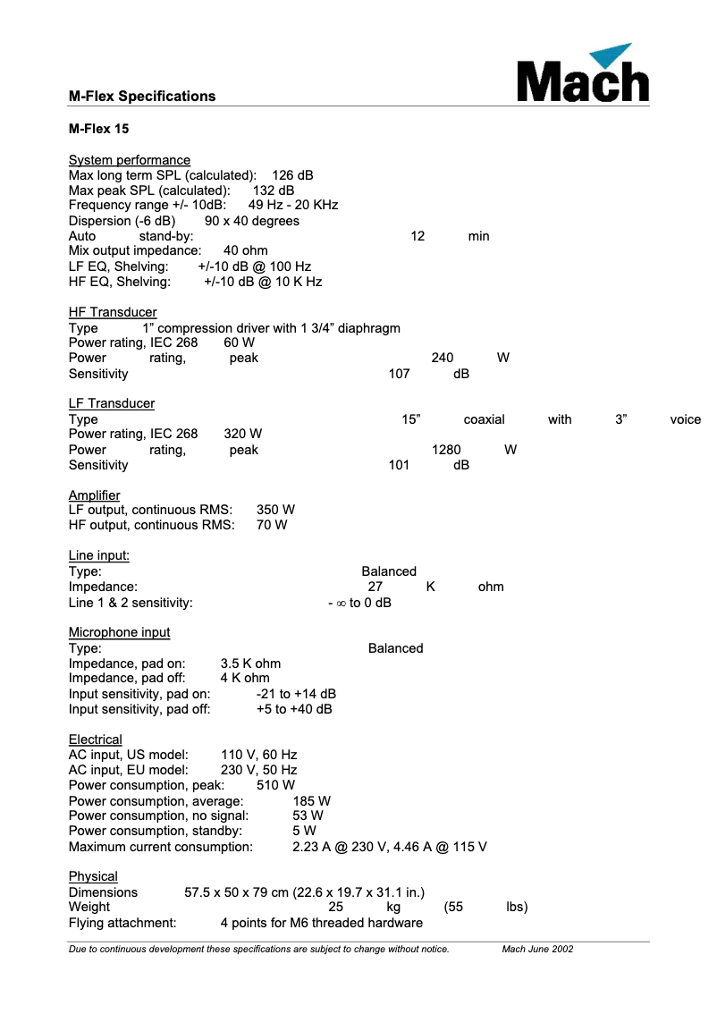 Imagen de la primera página del manual del dispositivo M•Flex 15