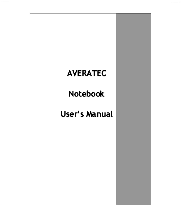 Página nº 1 - Manual de usuario Averatec 3150H