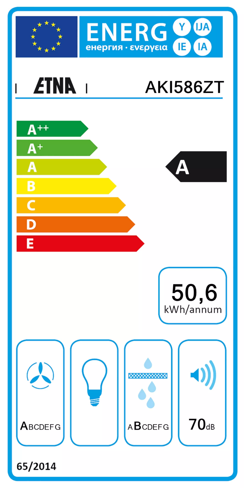 Página 1 del manual Etiqueta energética Etna AKI586ZT