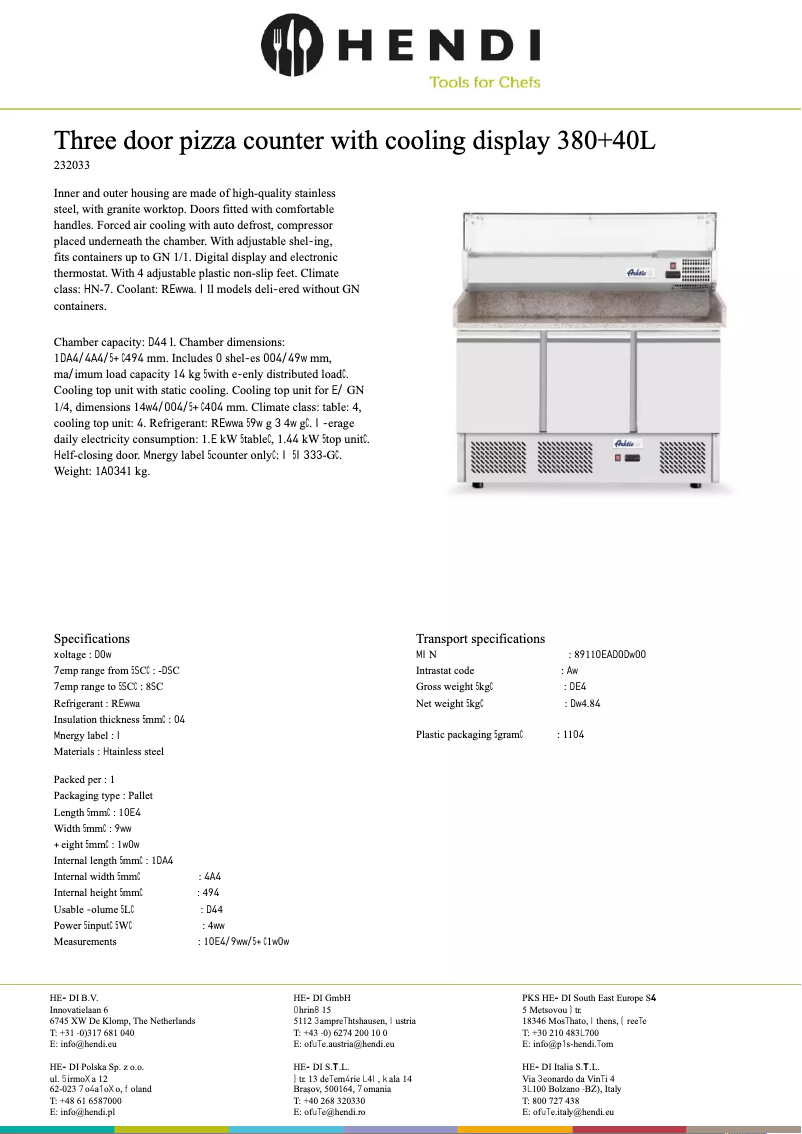 Página 1 del manual Ficha técnica Arktic 232033