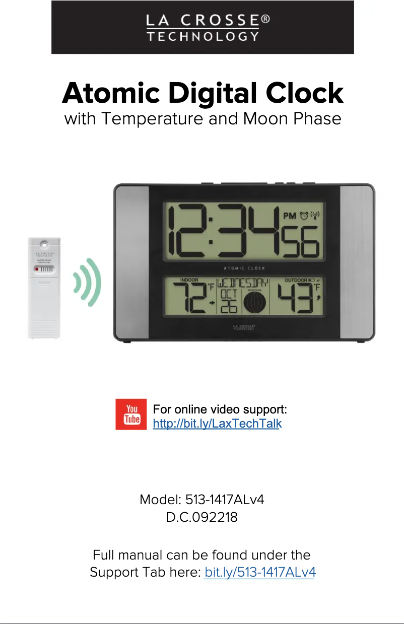 Página 1 del manual Manual de usuario La Crosse Technology 513-1417ALV4