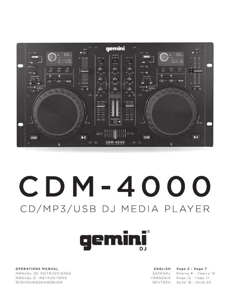 Imagen de la primera página del manual del dispositivo CDM-4000