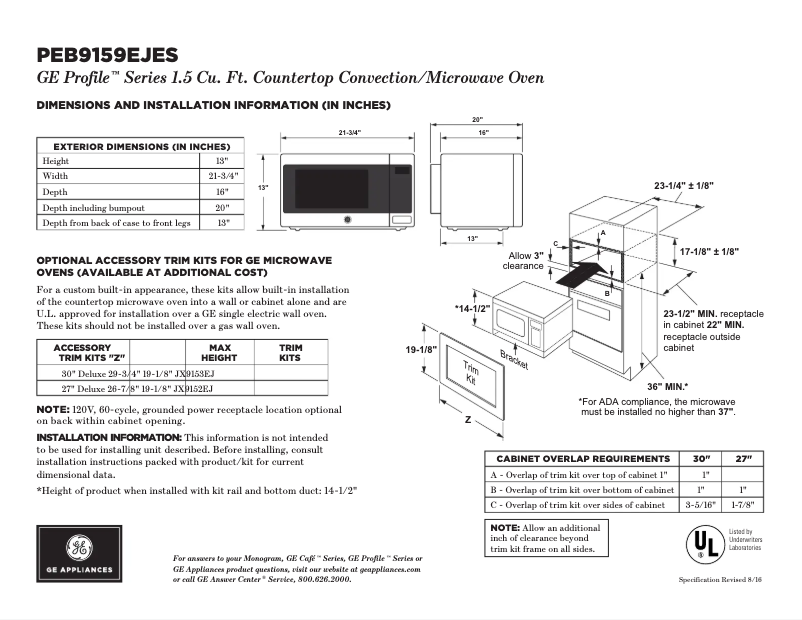 Imagen de la primera página del manual del dispositivo Profile PEB9159EJES