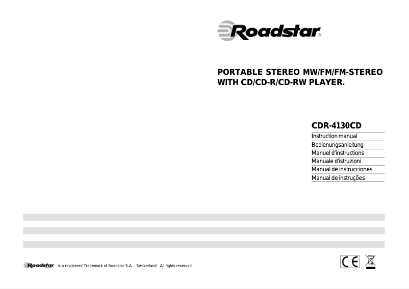 Página 1 del manual Manual de usuario Roadstar CDR4130