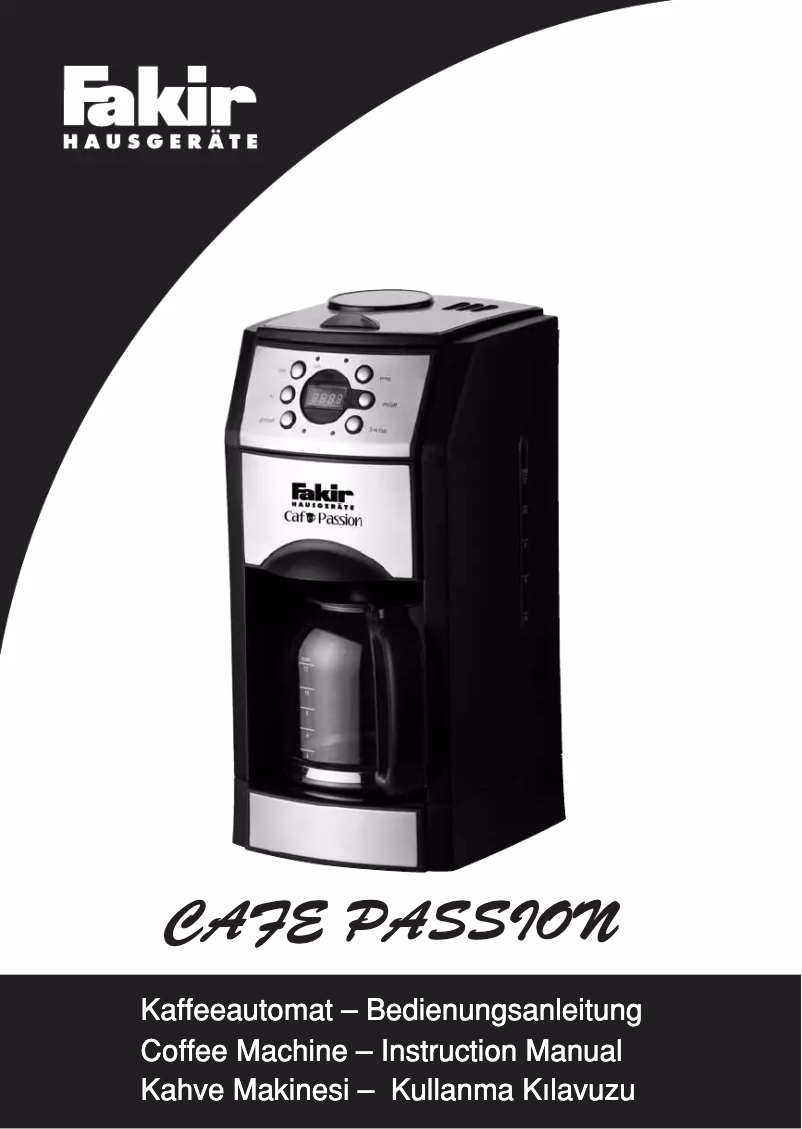 Página 1 del manual Manual de usuario Fakir Cafe Passion