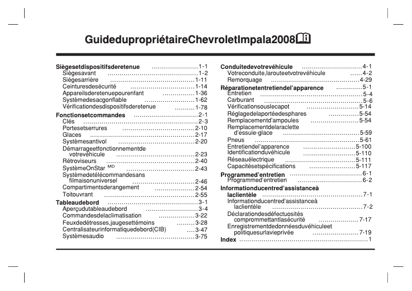 Imagen de la primera página del manual del dispositivo Impala (2008)