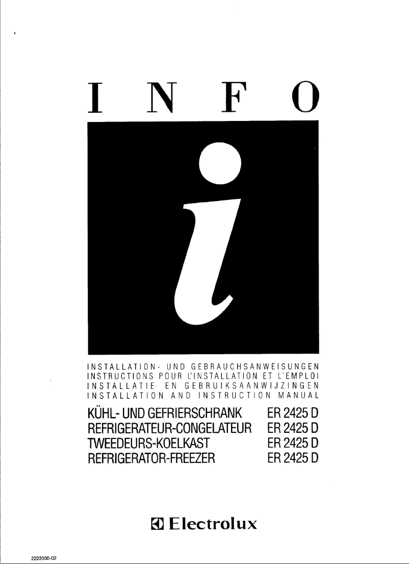 Página 1 del manual Manual de usuario Electrolux ER2425D