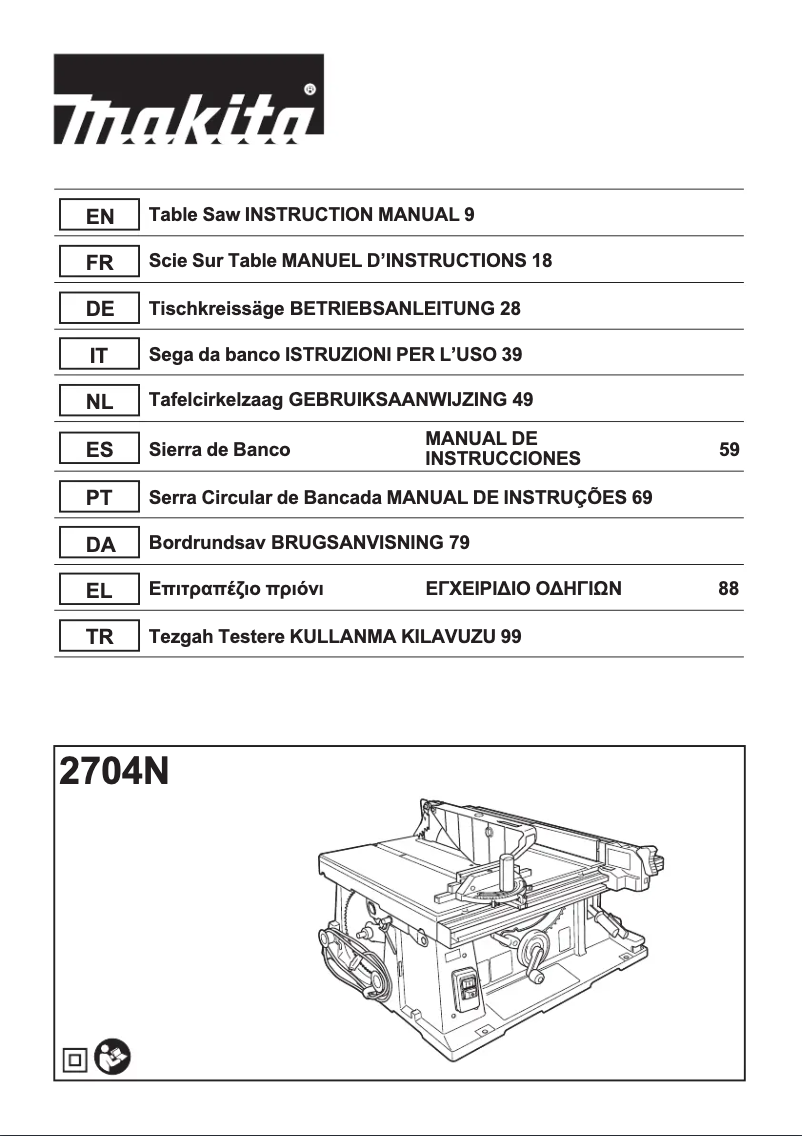 Página nº 1 - Manual de usuario Makita 2704N