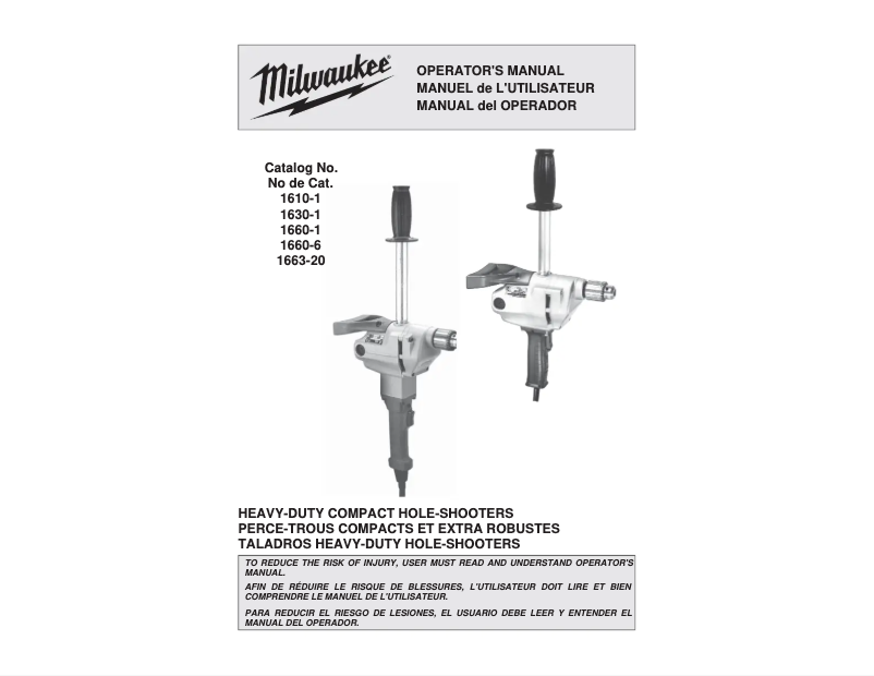 Página 1 del manual Manual de usuario Milwaukee 1663-20