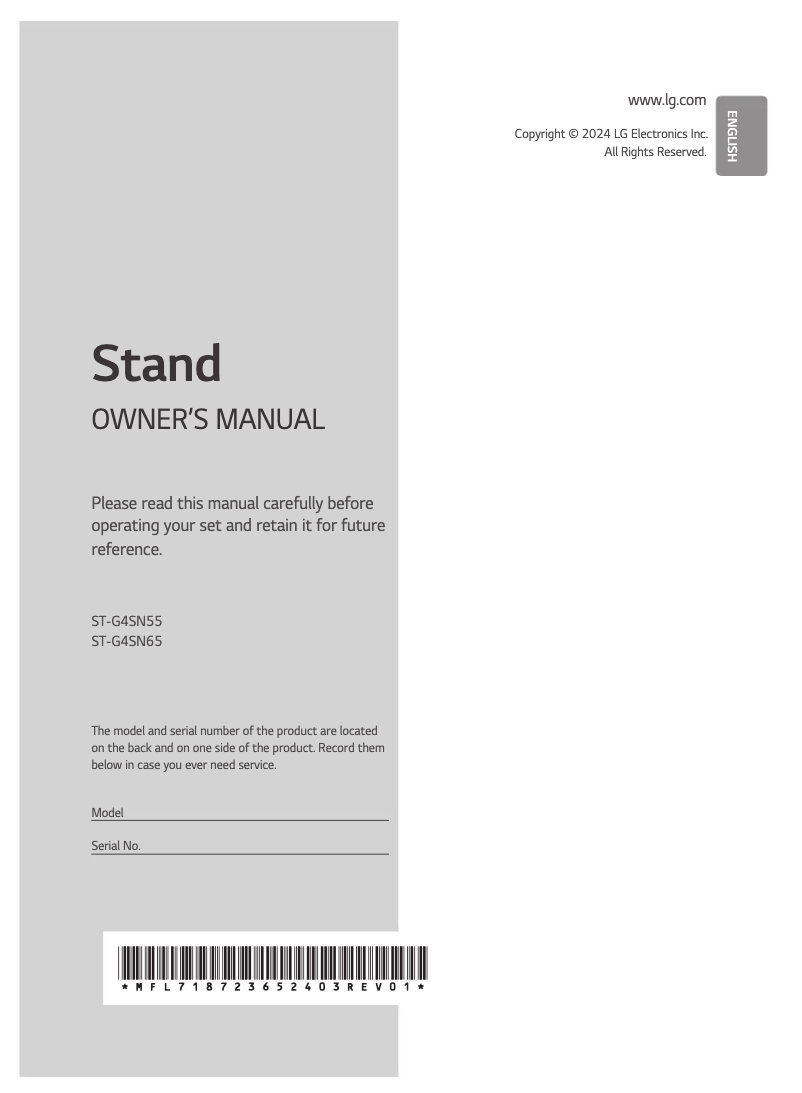 Imagen de la primera página del manual del dispositivo ST-G4SN55