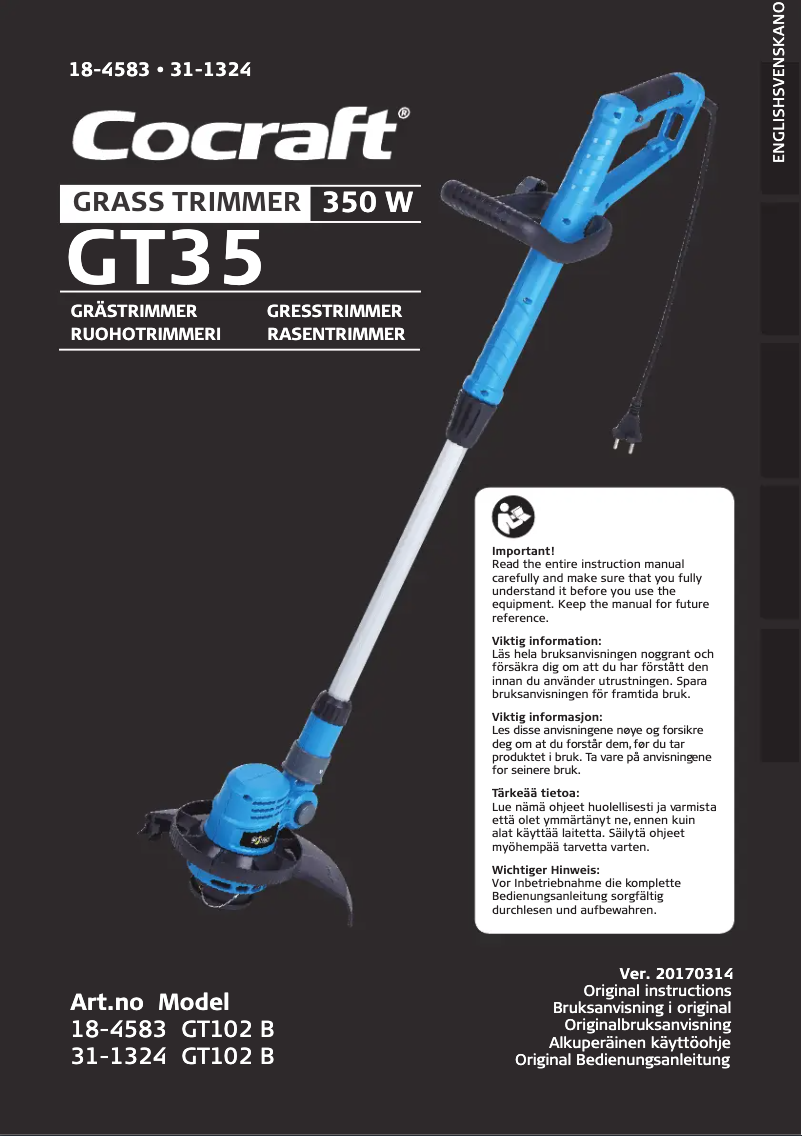 Imagen de la primera página del manual del dispositivo GT35