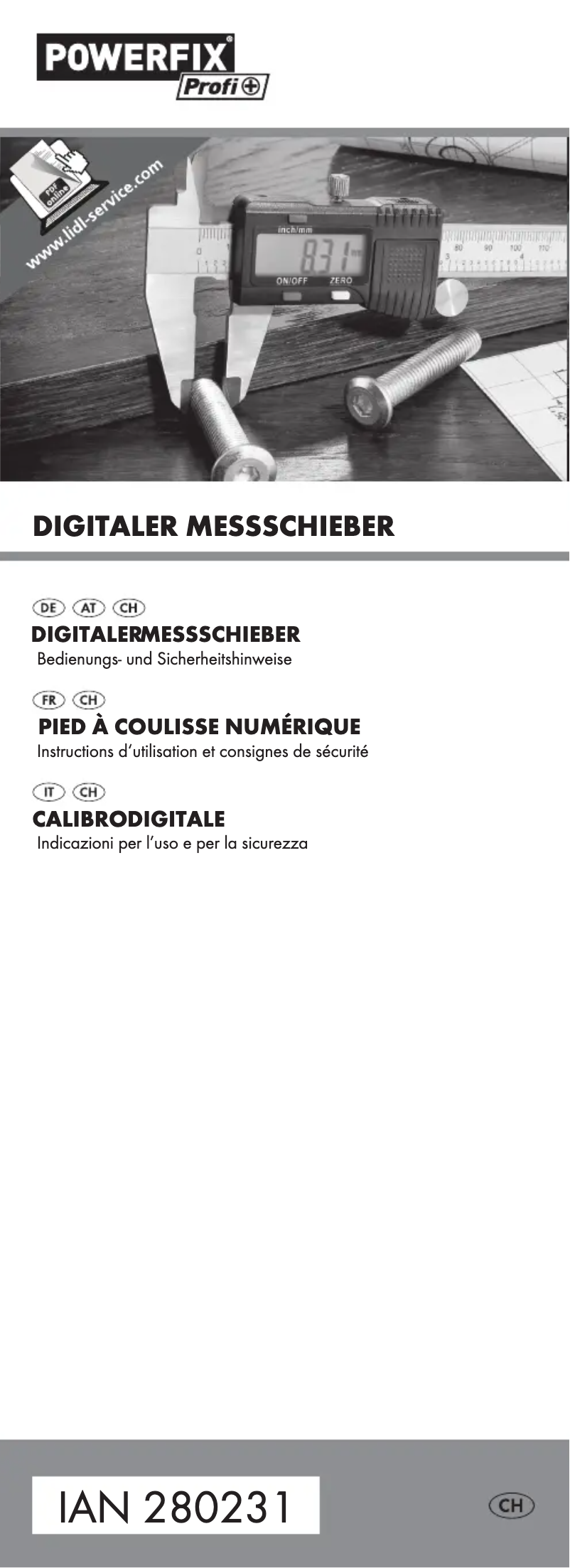 Imagen de la primera página del manual del dispositivo IAN 280231