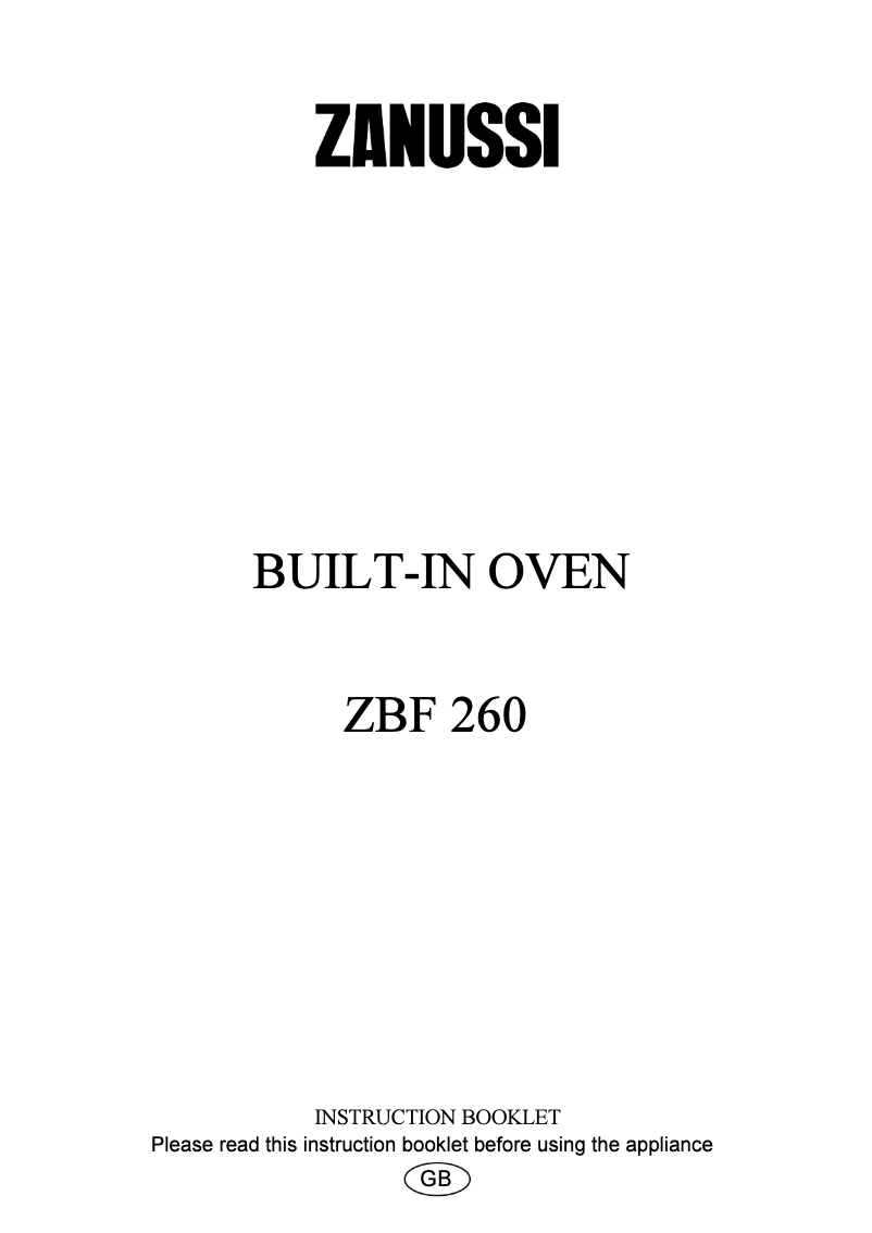 Imagen de la primera página del manual del dispositivo ZBF260W