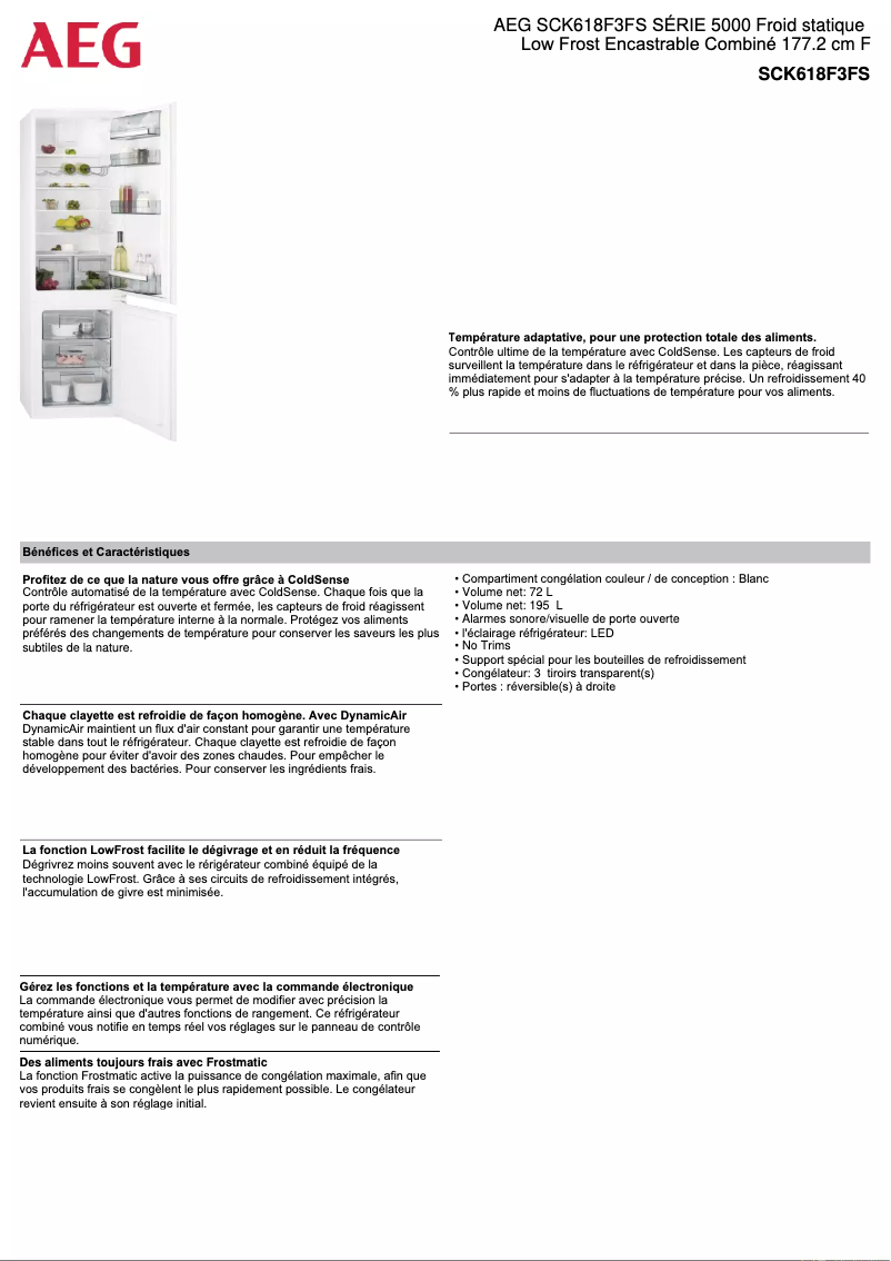 Imagen de la primera página del manual del dispositivo SCK618F3FS