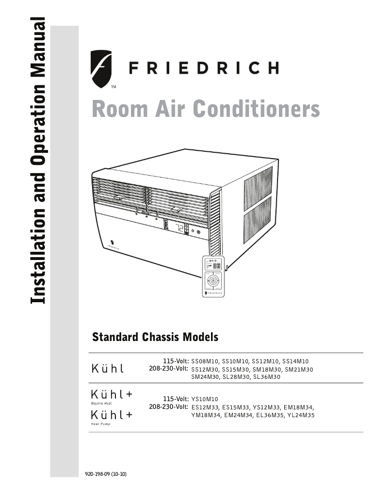 Página nº 1 - Manual de usuario Friedrich Kühl SS08M10