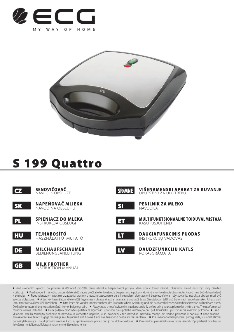 Imagen de la primera página del manual del dispositivo S 199 Quattro