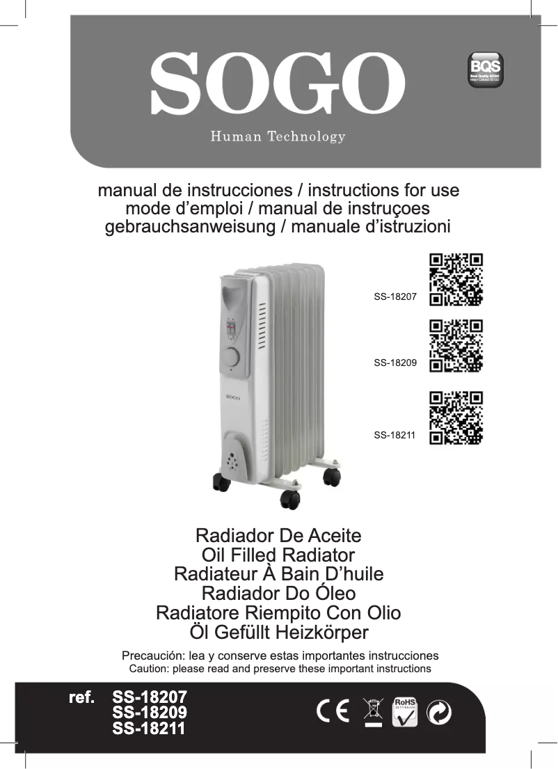 Página nº 1 - Manual de usuario Sogo CAL-SS-18211