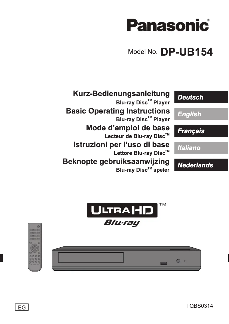 Imagen de la primera página del manual del dispositivo DP-UB154