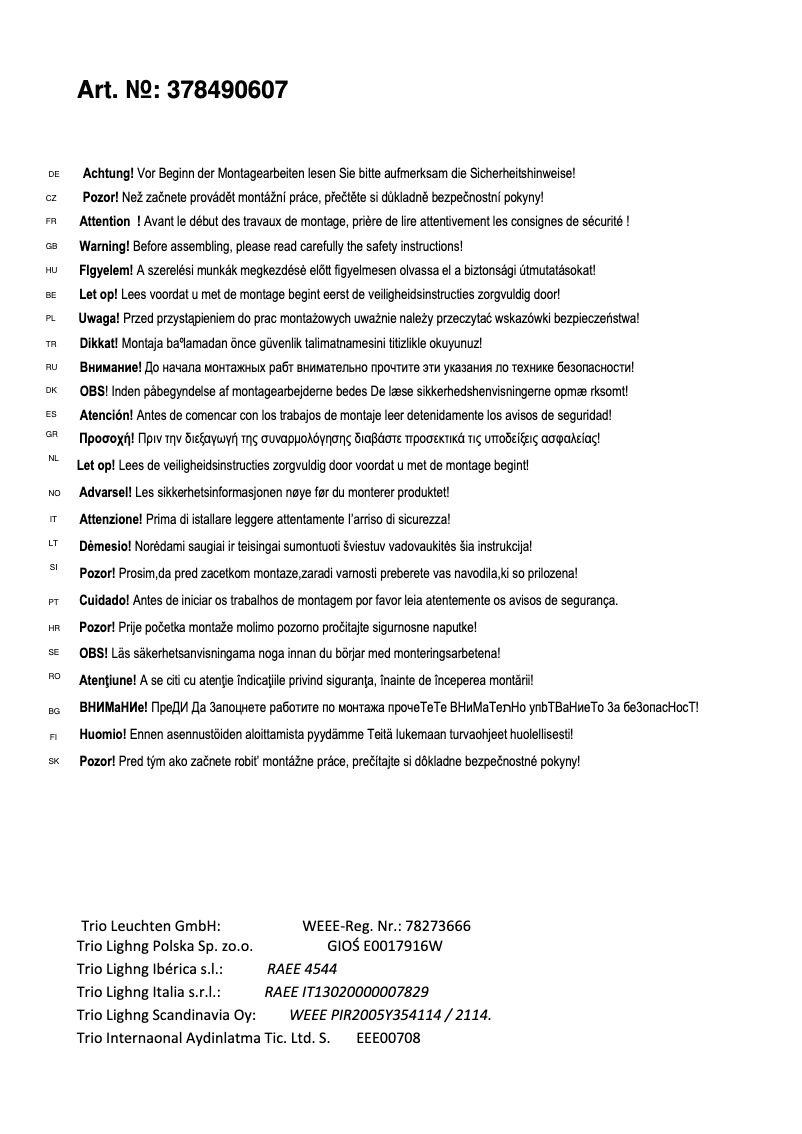 Imagen de la primera página del manual del dispositivo Columbus 378490607