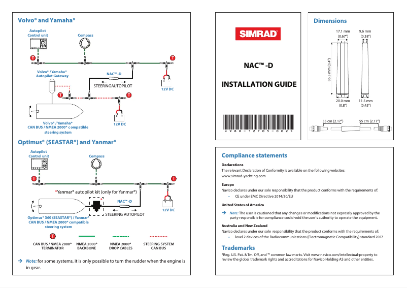 Imagen de la primera página del manual del dispositivo NAC-D