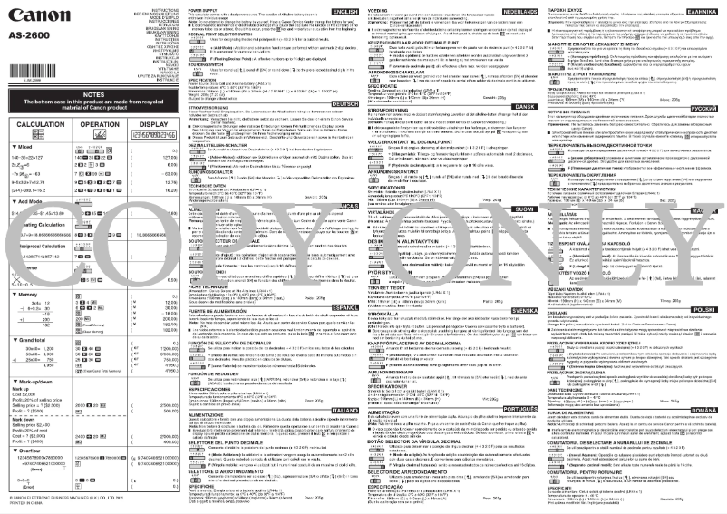 Imagen de la primera página del manual del dispositivo AS-2600