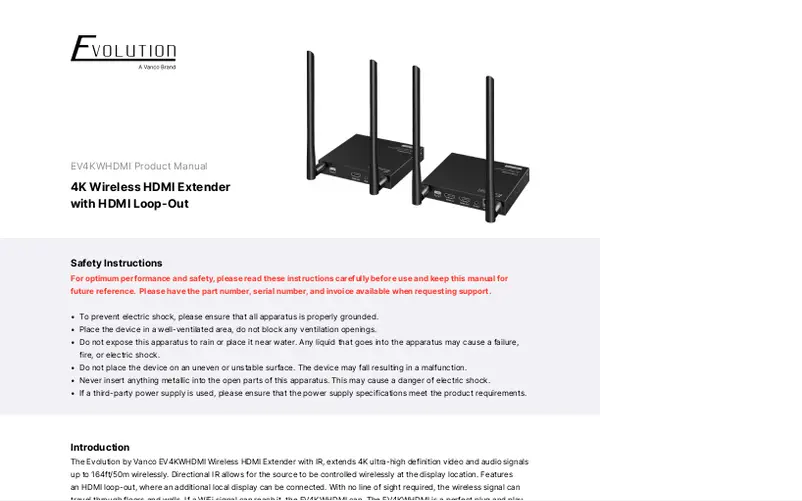 Página 1 del manual Manual de usuario Evolution EV4KWHDMI