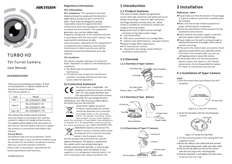 Imagen de la primera página del manual del dispositivo DS-2CE56D1T-IT3
