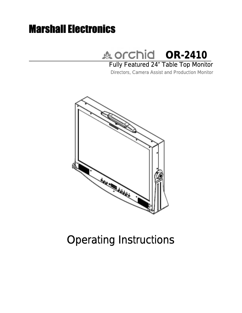 Página 1 del manual Manual de usuario Marshall Electronics Orchid OR-2410
