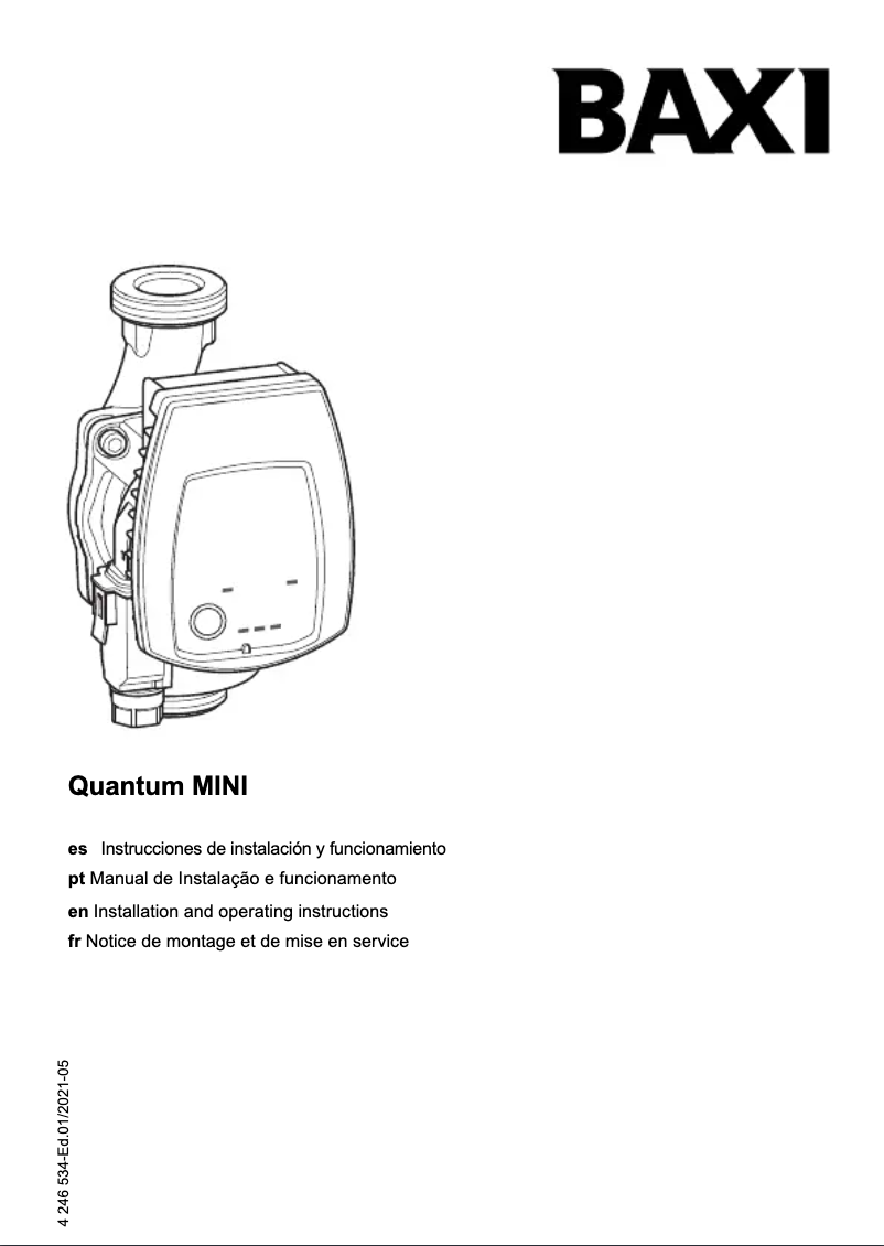 Imagen de la primera página del manual del dispositivo Quantum Mini