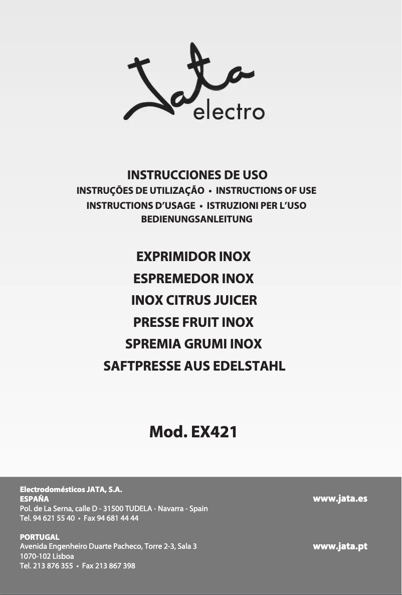 Página 1 del manual Manual de usuario Jata EX421