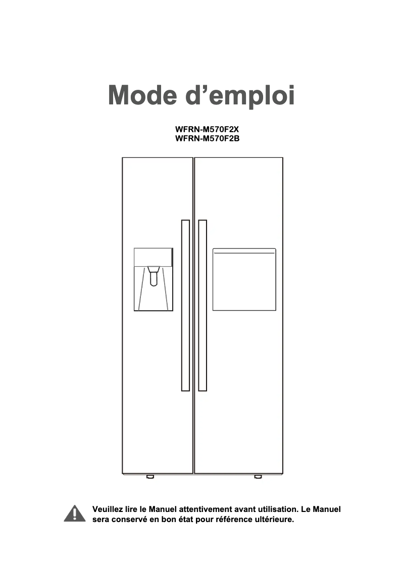 Página 1 del manual Manual de usuario Winia WFRN-M570F2B