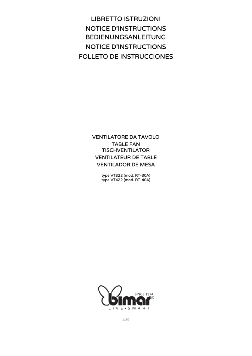 Página 1 del manual Manual de usuario Bimar VT322