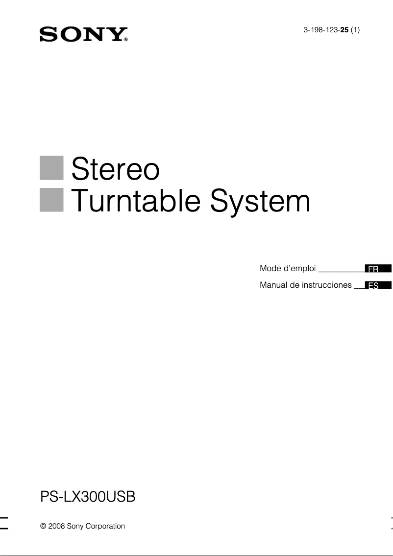 Página 1 del manual Manual de usuario Sony PS-LX300USB