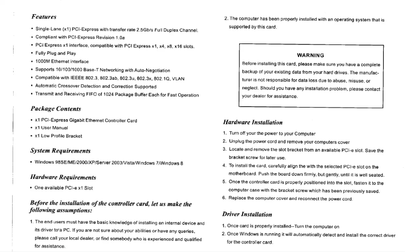 Página 1 del manual Manual de usuario Syba SI-PEX24035