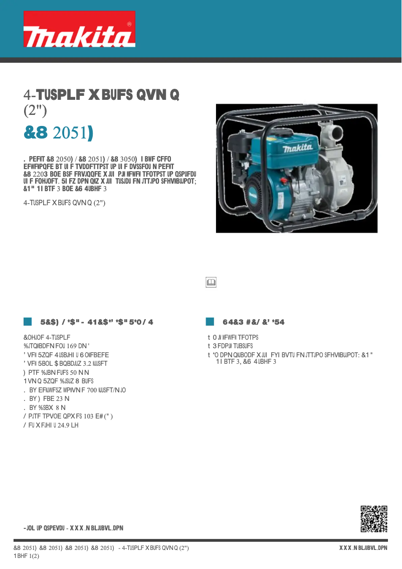 Página 1 del manual Ficha técnica Makita EW2051H