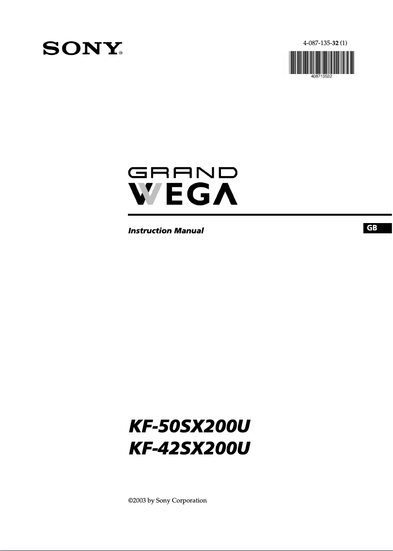 Imagen de la primera página del manual del dispositivo KF-50SX200U
