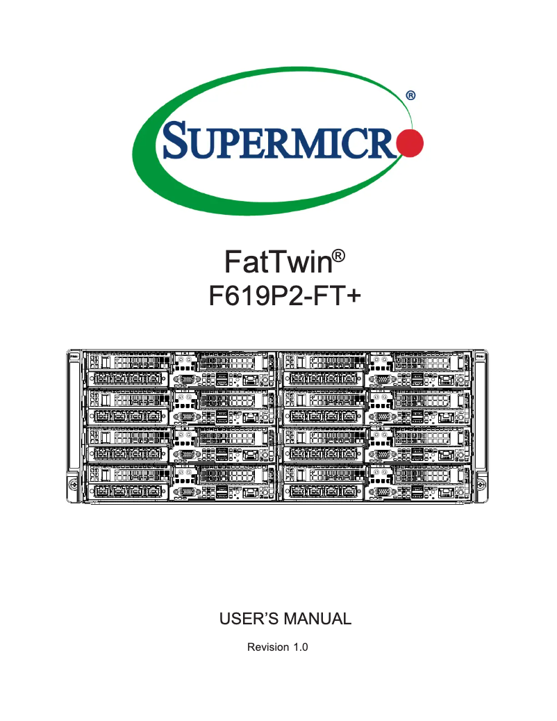 Imagen de la primera página del manual del dispositivo SuperServer F619P2-FT+