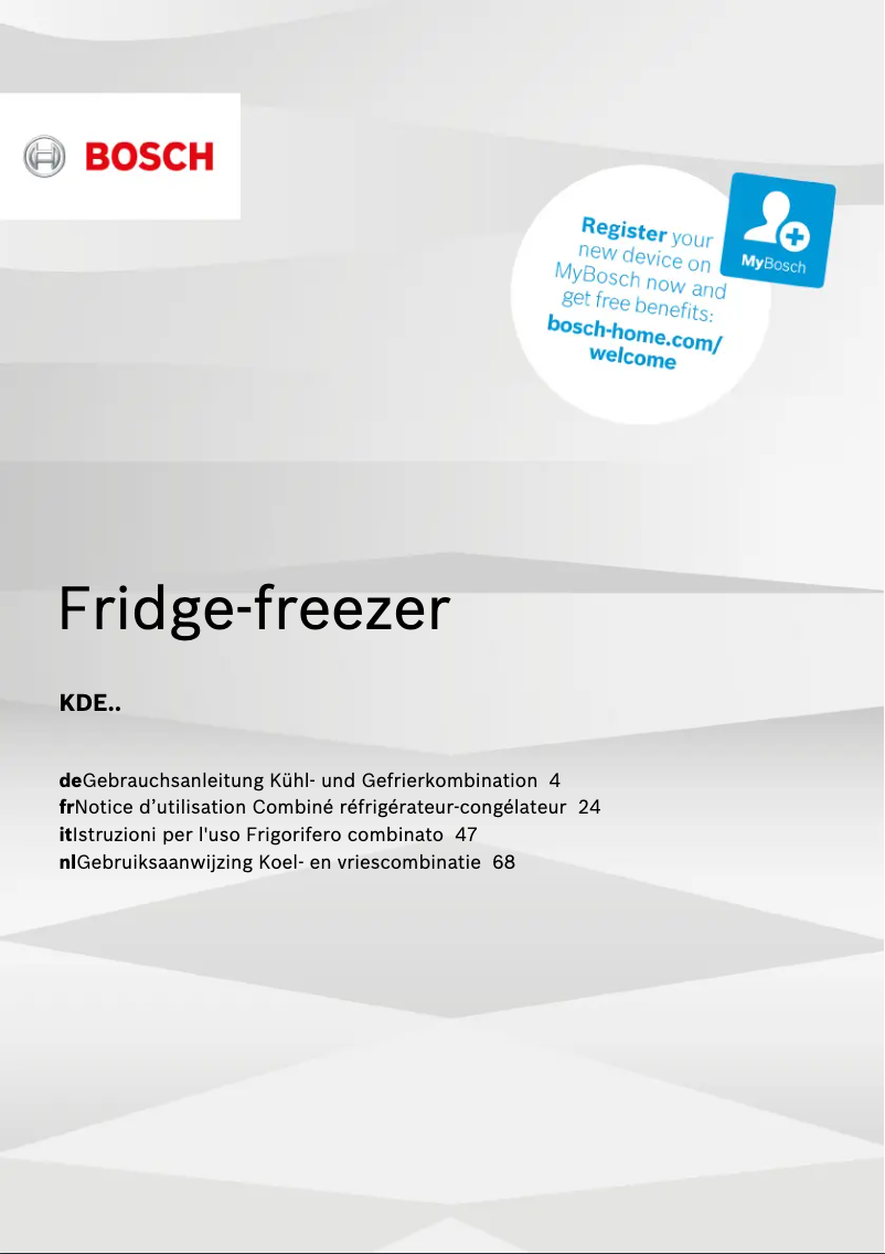 Página 1 del manual Manual de usuario Bosch KDE33AI40