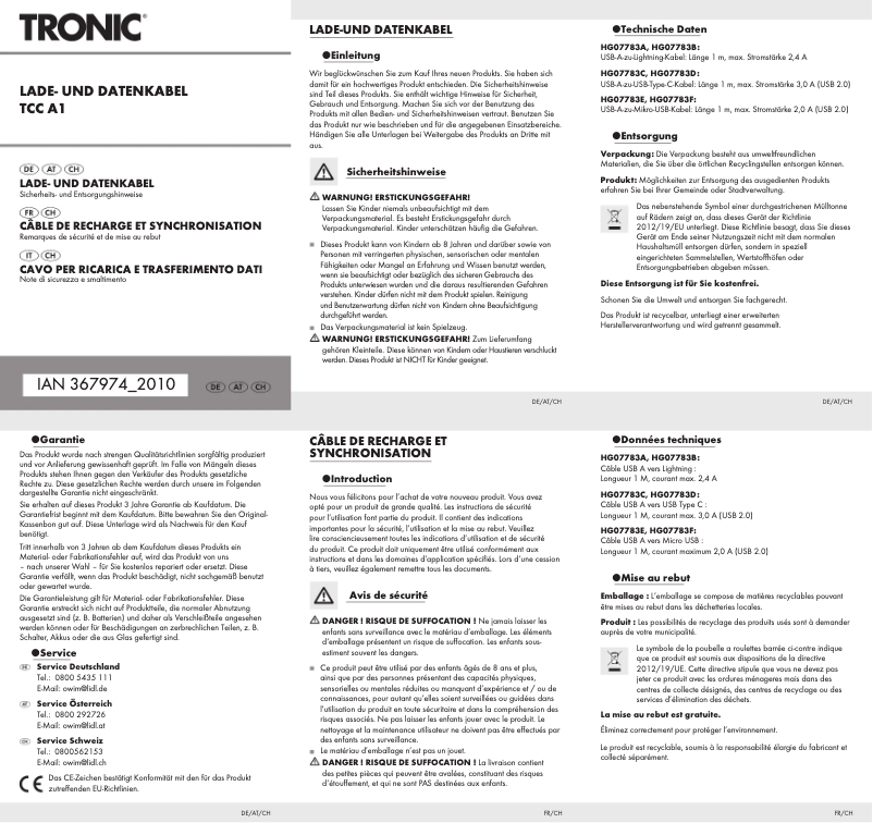 Página 1 del manual Manual de usuario Tronic TCC A1