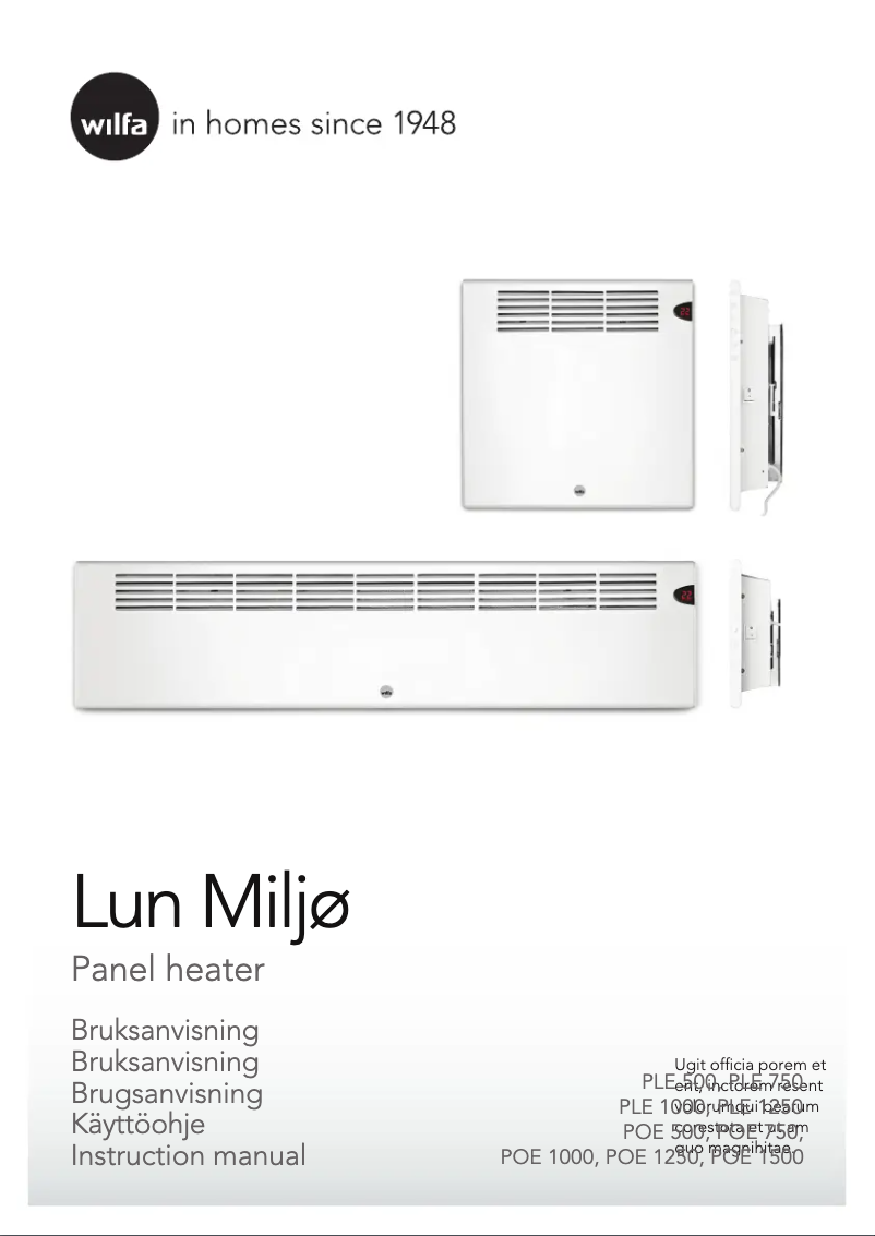 Imagen de la primera página del manual del dispositivo Lun Miljø POE-1250