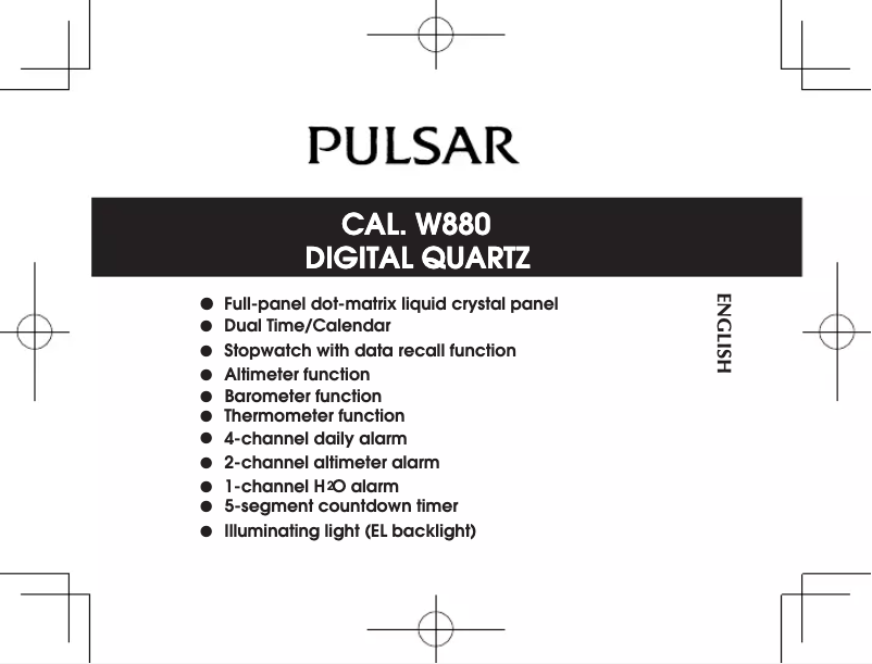 Página 1 del manual Manual de usuario Pulsar W880