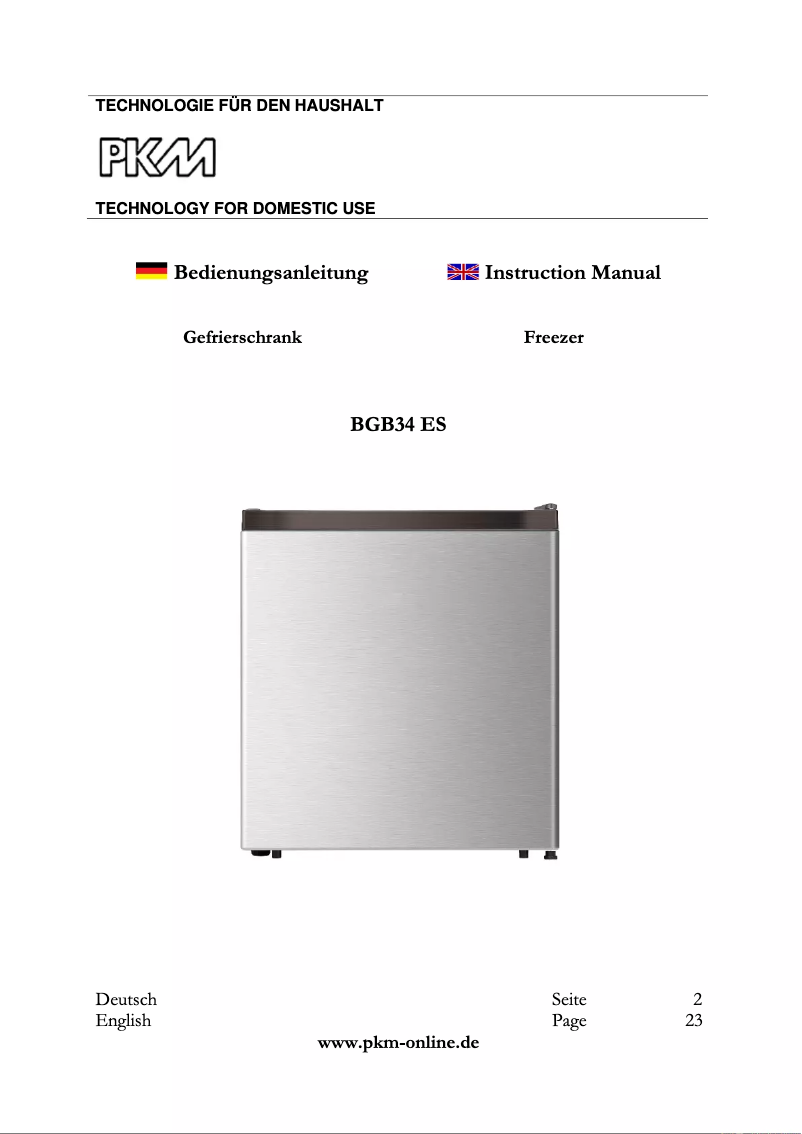 Página 1 del manual Manual de usuario PKM BGB34 ES