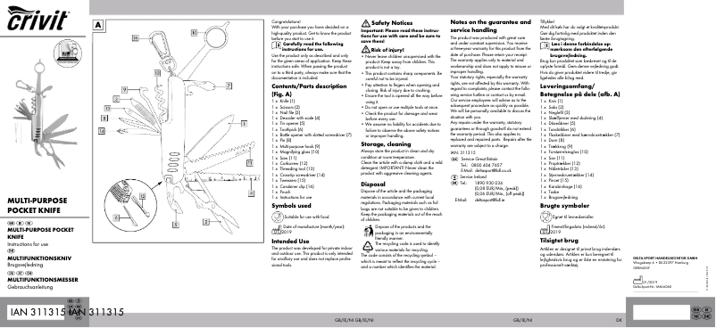 Imagen de la primera página del manual del dispositivo IAN 311315