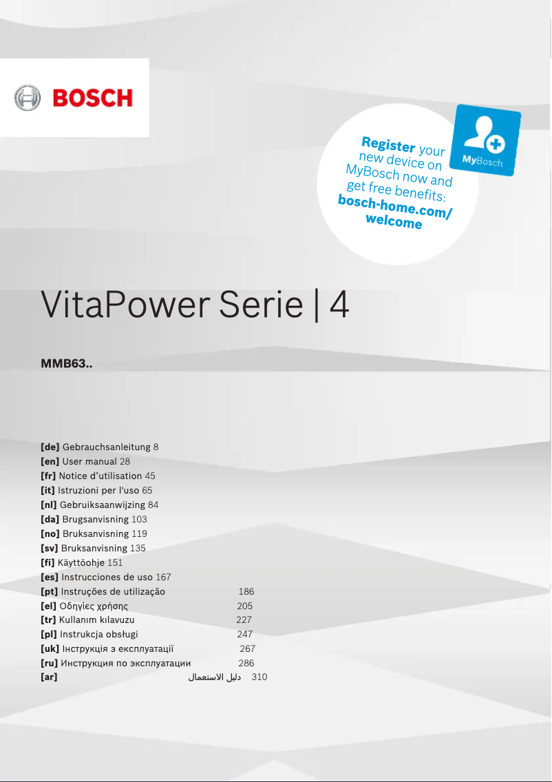 Página 1 del manual Manual de usuario Bosch VitaPower MMB6382M