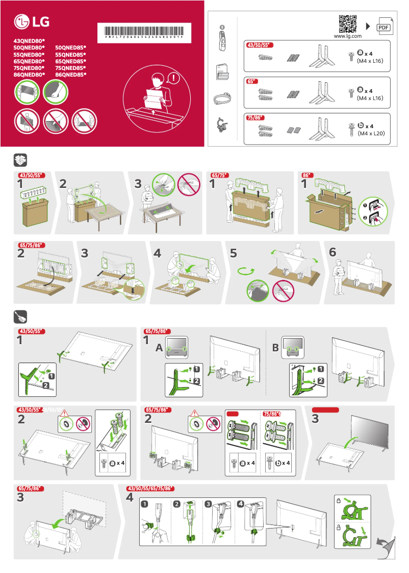 Imagen de la primera página del manual del dispositivo 75QNED80T6A