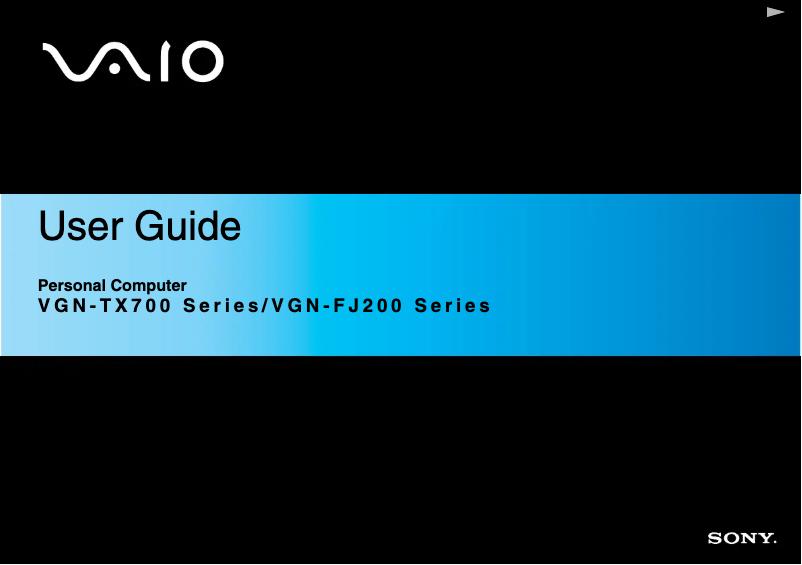 Imagen de la primera página del manual del dispositivo Vaio VGN-FJ250P